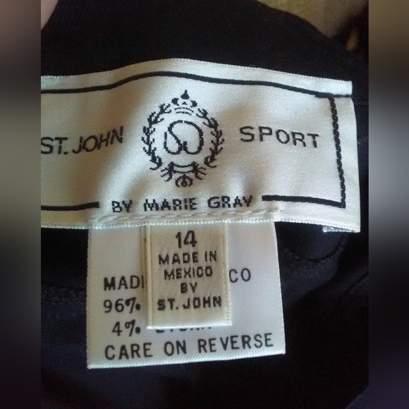 BNWOT VINTAGE ST JOHNS SPORT BY MARIE GRAY SZ. 14 BLACK W/ GOLD HARDWARE - Picture 6 of 7